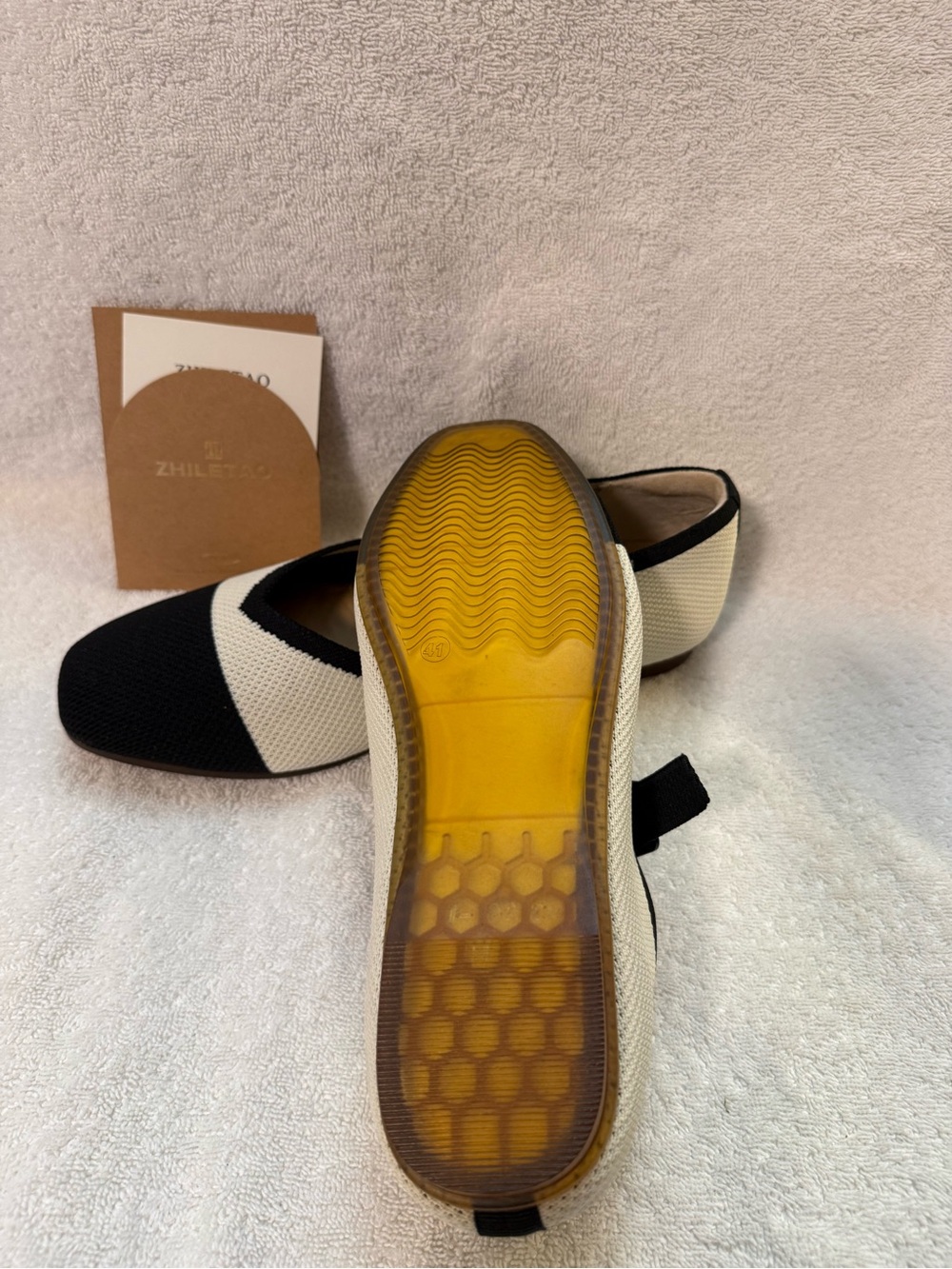 Black and Cream Mary Jane Knit Flats bundle shoes for deeper discount - Picture 9 of 15